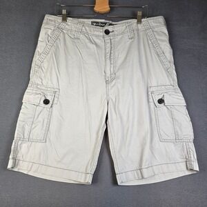 WearFirst Cargo Shorts Mens 38 Gray Cotton Skater Streetwear Multi Pocket